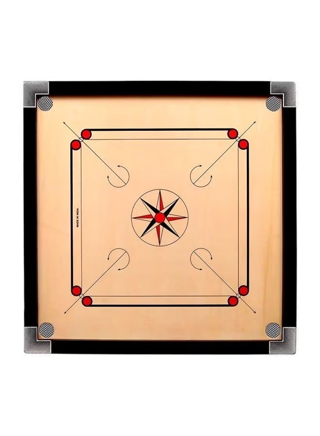 Easy Shop Wooden Carrom Board Game with Smooth Playing Surface – Classic Indoor Board Game - Image 1